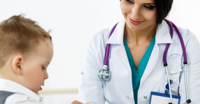 child with a nurse